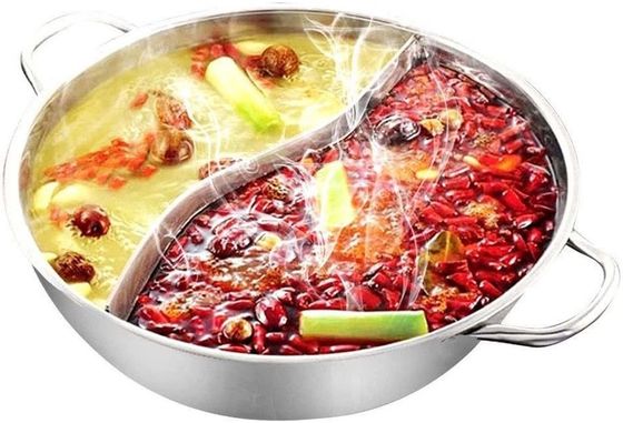 Chinesische 2fach-Induktionskocher aus Edelstahl 26cm Heizkrüge mit Deckel