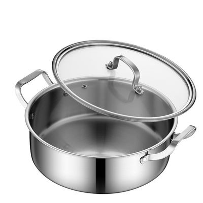 Chinesische 2fach-Induktionskocher aus Edelstahl 26cm Heizkrüge mit Deckel