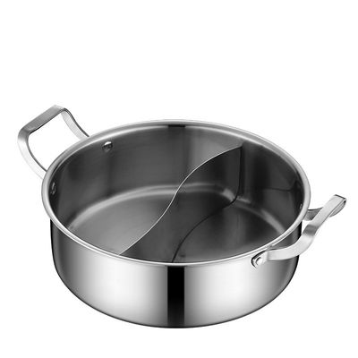 Chinesische 2fach-Induktionskocher aus Edelstahl 26cm Heizkrüge mit Deckel
