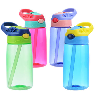 Benutzerdefiniertes Logo Bpa Kostenlose Kinder Wasserflasche mit Strohunterstützung Tour Outdoor-Aktivität