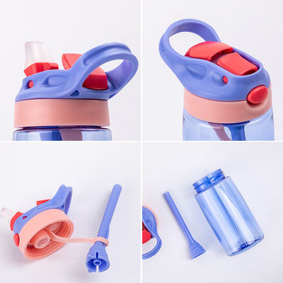 Benutzerdefiniertes Logo Bpa Kostenlose Kinder Wasserflasche mit Strohunterstützung Tour Outdoor-Aktivität