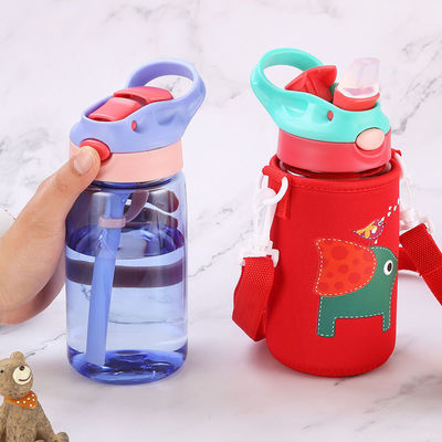 Benutzerdefiniertes Logo Bpa Kostenlose Kinder Wasserflasche mit Strohunterstützung Tour Outdoor-Aktivität