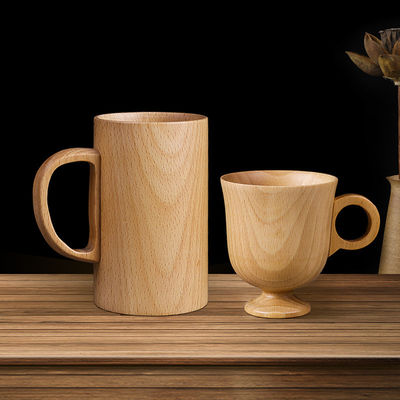 Japanische Kreative Holz-Kaffee-Tasse Haushaltsmassivholz-Handgriff Handy Cup