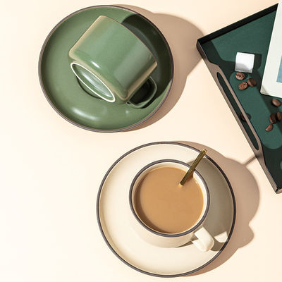250 ml Kapazität Nordic Matte Keramik Kaffeetasse und Tellerbündel mit passendem Löffel
