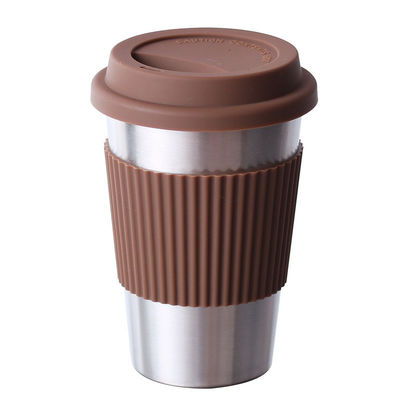 Kaffeetasse aus Edelstahl 17oz Doppelwand 18/8 Tumbler mit Silikonhüllen