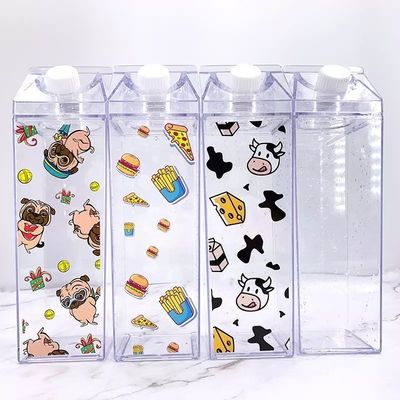 16oz 32oz Umweltfreundliche Kinder Wasserflasche klare Milchkarton Custom Design Logo