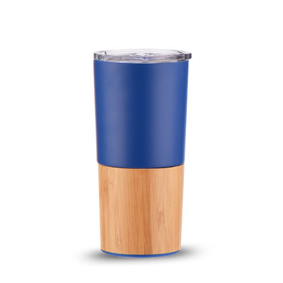 Nachhaltige 20oz halbe Bambuschalen Vakuum Isolierter Tumbler Reisen Kaffeebecher Kapazität