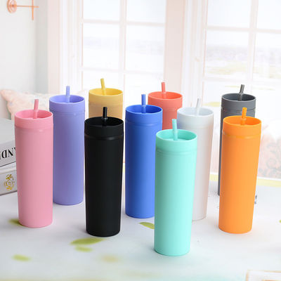 Minimalistische, umweltfreundliche, BPA-freie, benutzerdefinierte 16oz PP-Wasserflasche mit Strohhalmen.
