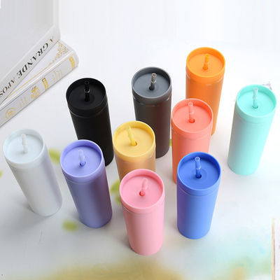 Minimalistische, umweltfreundliche, BPA-freie, benutzerdefinierte 16oz PP-Wasserflasche mit Strohhalmen.