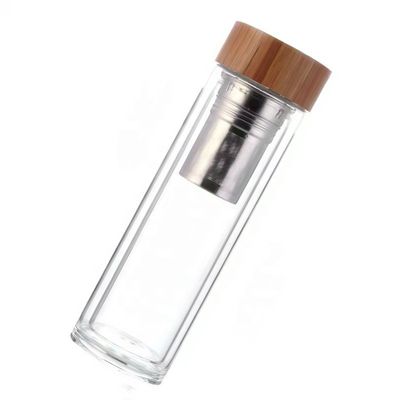 Glasflasche mit hohem Borosilikatgehalt, 350 ml, mit Tee- und Wassertrennbecher-Infuser