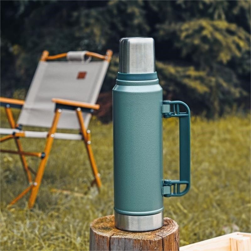 Amerikanischer Stil Großkapazität Edelstahl Vakuum-Wasserflasche Thermos 1 L mit Griff