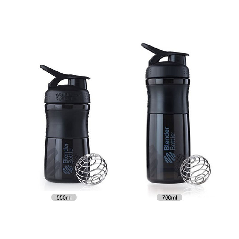 Edelstahlkugel Portable BPA-freies Fitnessstudio Plastik-Protein-Shaker Flasche für Sport