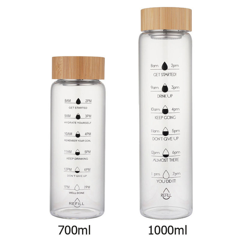 TOUR Outdoor-Aktivitäten Glas-Tumbler-Tupfen mit 700ml / 1000ml Kapazität und Zeit Skala