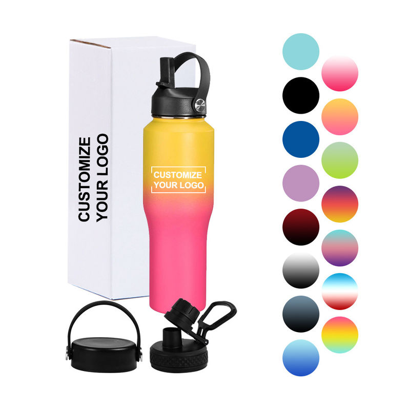 Verbessern Sie Ihre Campingausrüstung mit dieser 32oz Edelstahl-Wasserflasche und dem Auslassdeckel