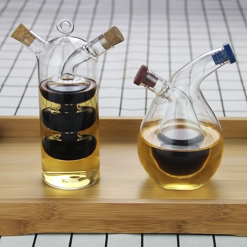 Komfortable Glas 2 in 1 Trennmittel Öl Wasser Sauce Topf für die Küche 350ml 100ml Kapazität
