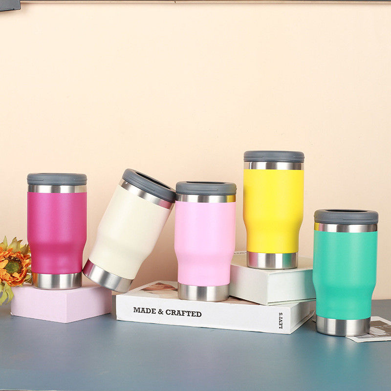 Minimalistischer Stil 14oz Edelstahl Doppelwand Vakuum Isolierte Bierkanne Kühlgerät mit Flaschenöffner