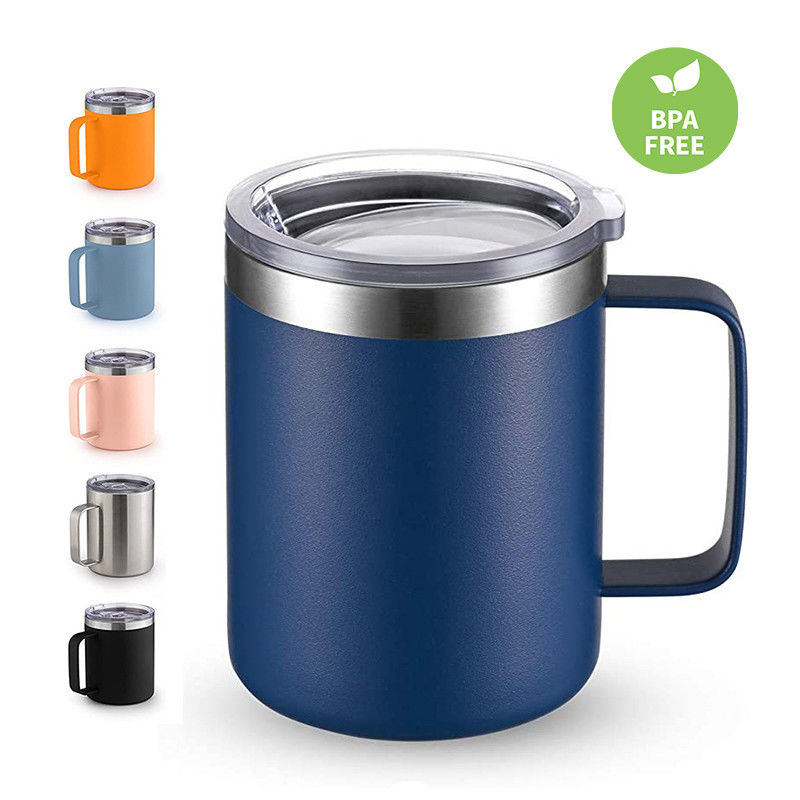 Kaffeemügel aus Edelstahl, Doppelwand Isolierung Vakuum Reise Kaffeemügel mit Griff für Camping