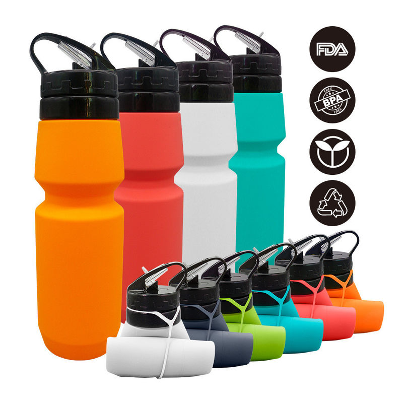750 ml korrosionsgeschützte Silikon-Wasserflasche für Reisen und Sport
