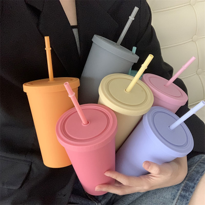 Mehrfachverwendbarer Kunststoff AS PP Tumbler mit Stroh und Deckel