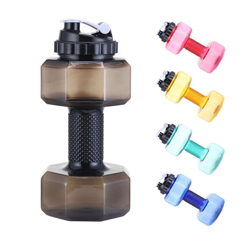 Erwachsene PETG Umweltschutzfreundliche 2,6-Liter-Wasserflasche in Dumbbell-Form für Sport Fitness-Übungen