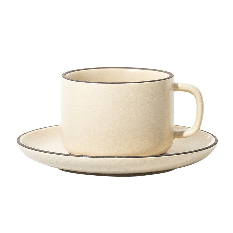 250 ml Kapazität Nordic Matte Keramik Kaffeetasse und Tellerbündel mit passendem Löffel